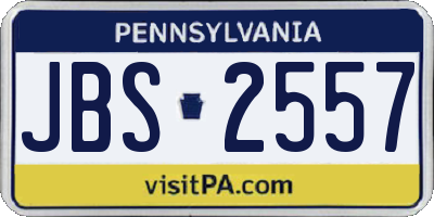 PA license plate JBS2557