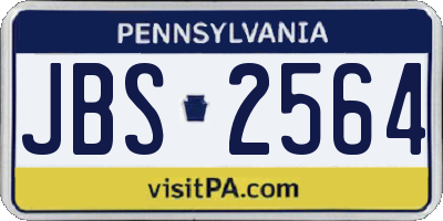 PA license plate JBS2564