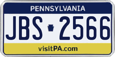 PA license plate JBS2566