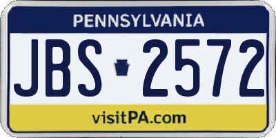 PA license plate JBS2572