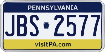PA license plate JBS2577