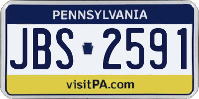 PA license plate JBS2591
