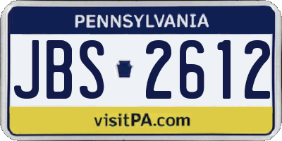 PA license plate JBS2612