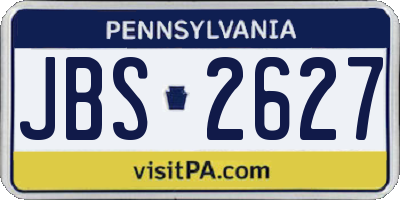 PA license plate JBS2627