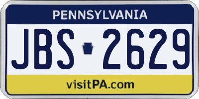 PA license plate JBS2629