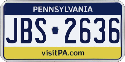 PA license plate JBS2636