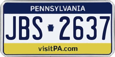 PA license plate JBS2637