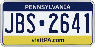 PA license plate JBS2641