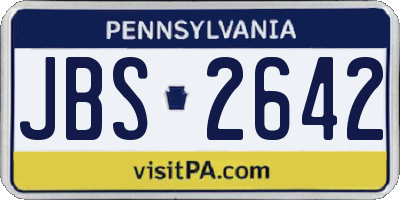 PA license plate JBS2642