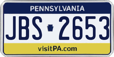 PA license plate JBS2653