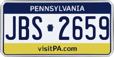 PA license plate JBS2659