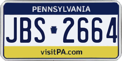 PA license plate JBS2664