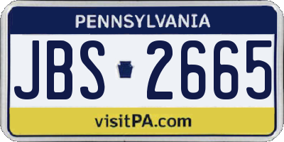 PA license plate JBS2665