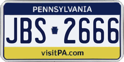 PA license plate JBS2666