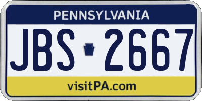 PA license plate JBS2667