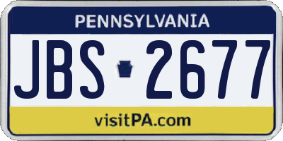 PA license plate JBS2677