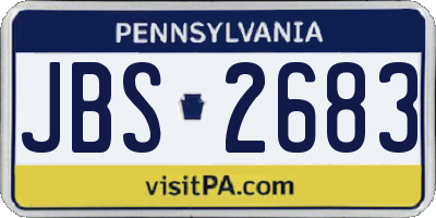 PA license plate JBS2683