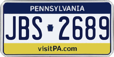 PA license plate JBS2689