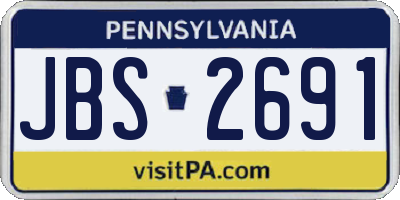 PA license plate JBS2691