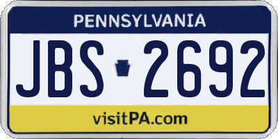 PA license plate JBS2692