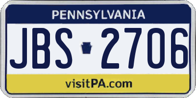 PA license plate JBS2706