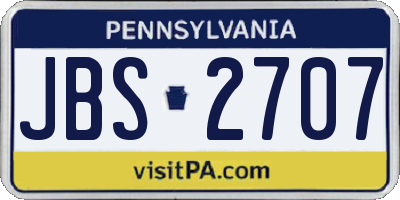 PA license plate JBS2707