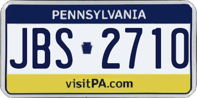 PA license plate JBS2710