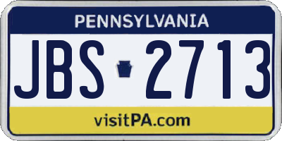 PA license plate JBS2713