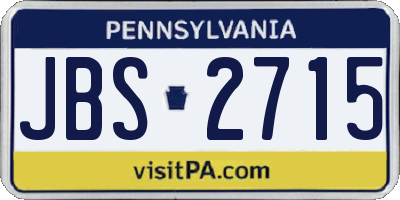 PA license plate JBS2715