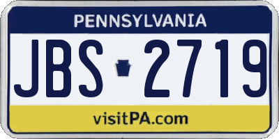 PA license plate JBS2719