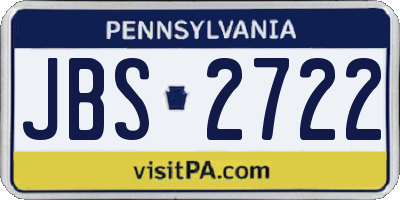 PA license plate JBS2722