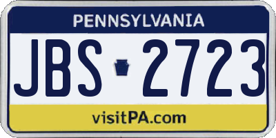 PA license plate JBS2723