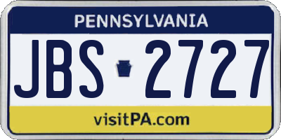 PA license plate JBS2727
