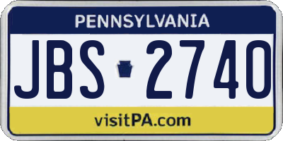 PA license plate JBS2740