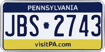 PA license plate JBS2743