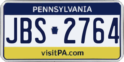 PA license plate JBS2764