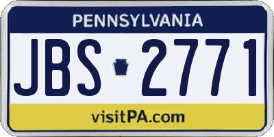 PA license plate JBS2771