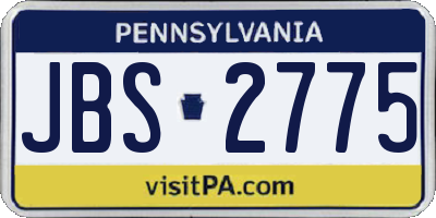 PA license plate JBS2775
