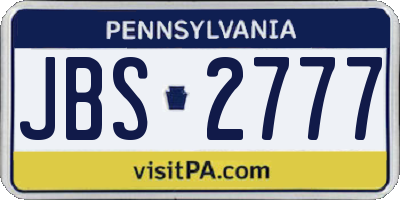 PA license plate JBS2777