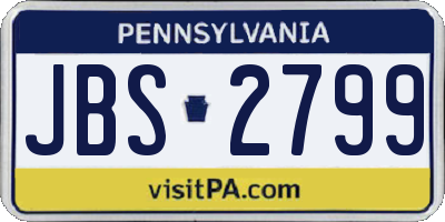 PA license plate JBS2799