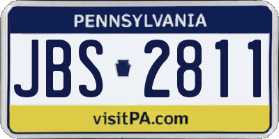PA license plate JBS2811