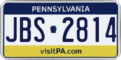 PA license plate JBS2814