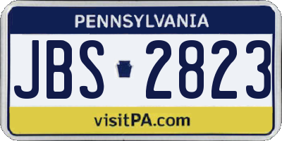 PA license plate JBS2823