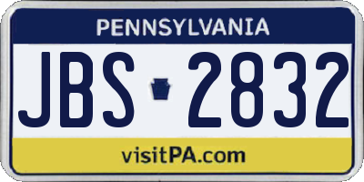 PA license plate JBS2832