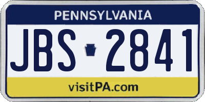 PA license plate JBS2841