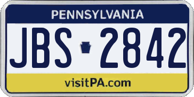 PA license plate JBS2842
