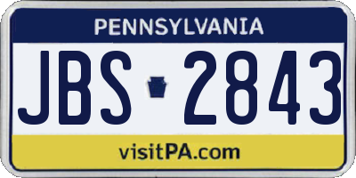 PA license plate JBS2843