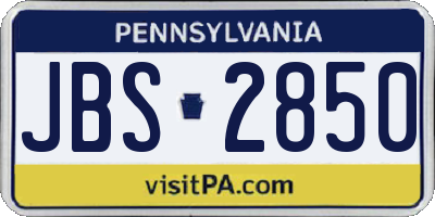 PA license plate JBS2850
