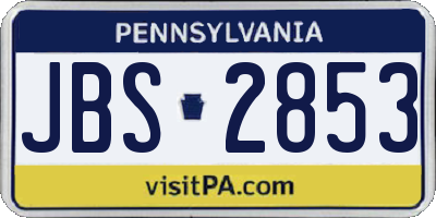 PA license plate JBS2853