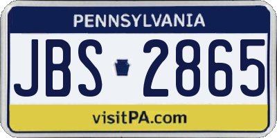 PA license plate JBS2865